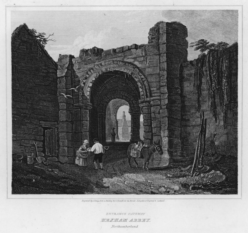Entrance Gateway, Hexham Abbey, Northumberland (kaiverrus) tekijältä Luke (after) Clennell