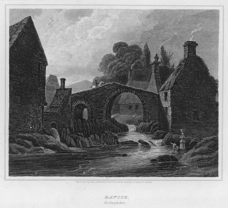 Hawick, Roxburghshire (kaiverrus) tekijältä Luke (after) Clennell
