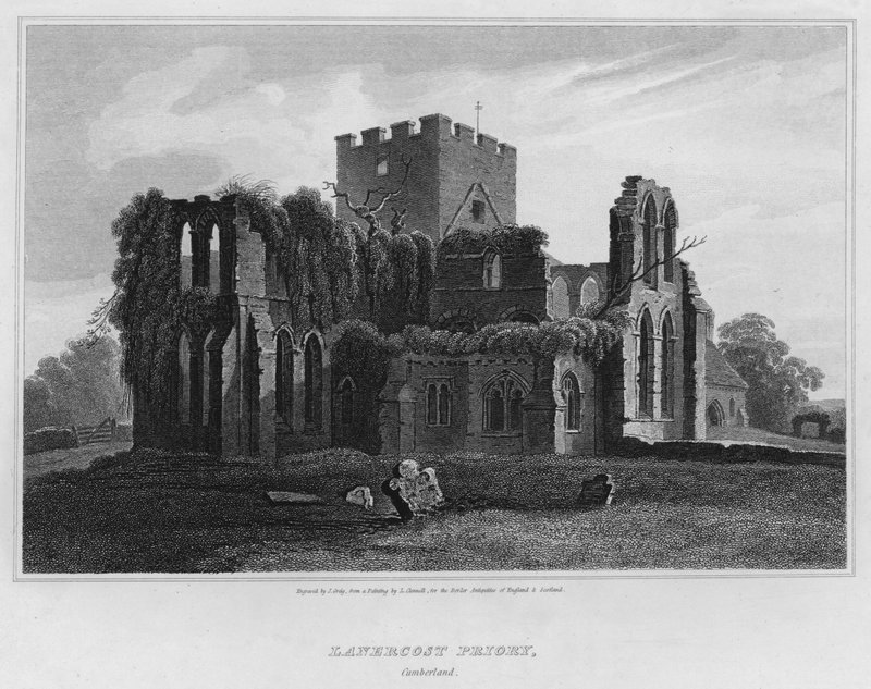 Lanercost Priory, Cumberland (kaiverrus) tekijältä Luke (after) Clennell