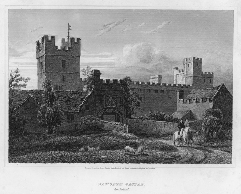 Naworth Castle, Cumberland (kaiverrus) tekijältä Luke (after) Clennell