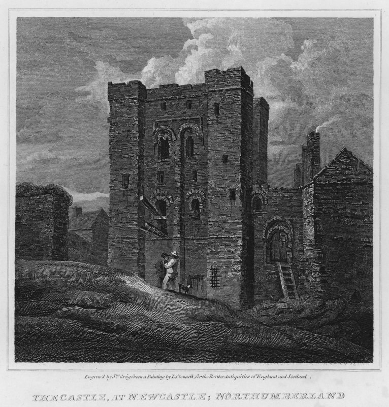 Newcastlen linna, Northumberland (kaiverrus) (kaiverrus) tekijältä Luke (after) Clennell