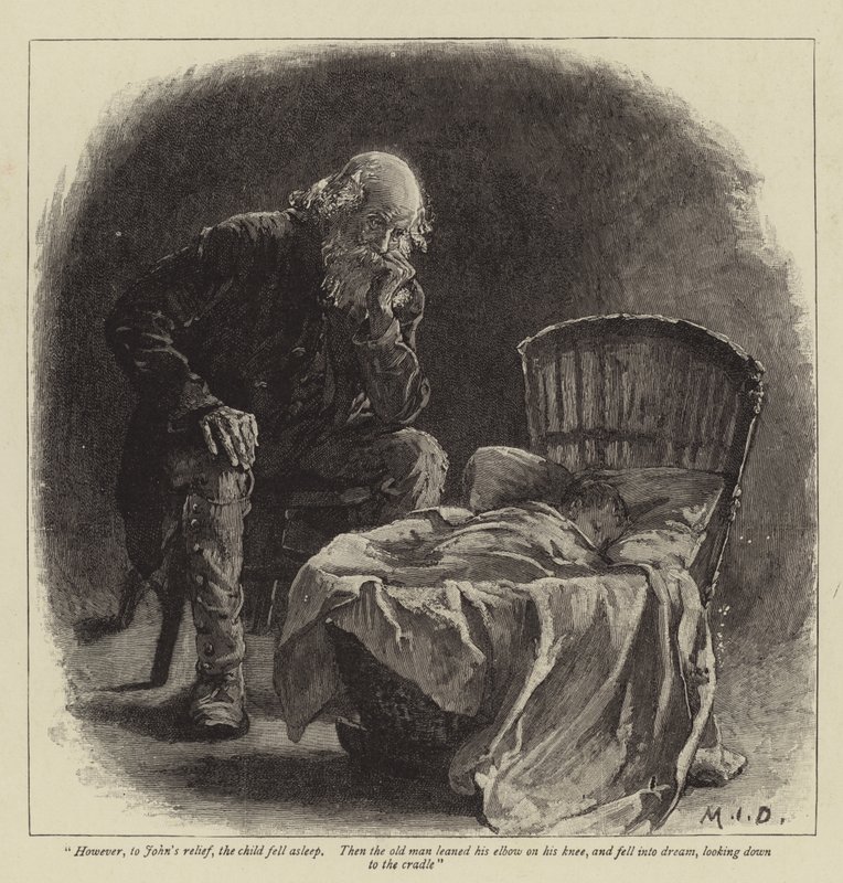 Kuvitus Johnille ja Joanille, A Coorious Story, kirjoittanut S Baring-Gould tekijältä Margaret Isabel Dicksee