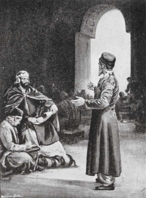 Vologeses III valvoo Pehlevi Avestan keräystä, 160 jKr. (litografia) tekijältä Margaret (after) Dovaston