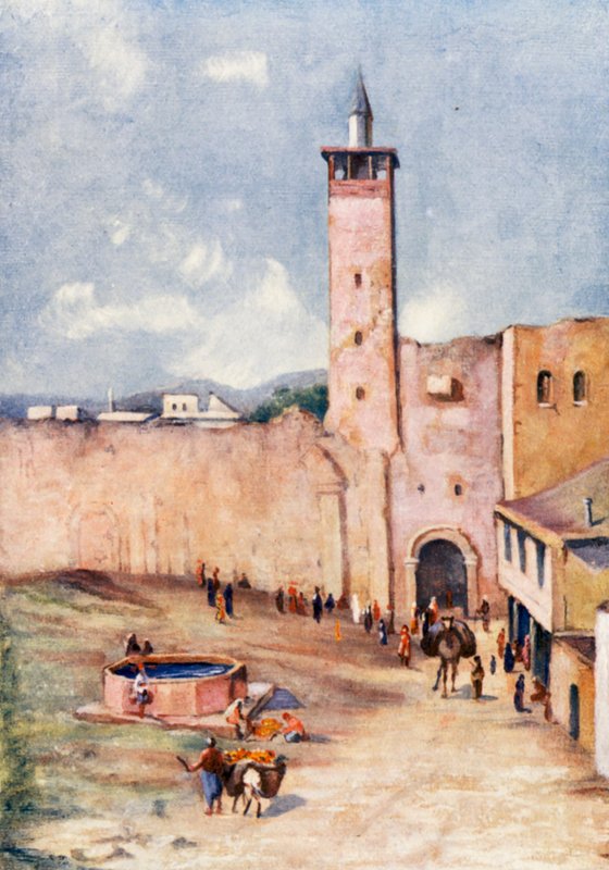 Bab Sherki, Damaskos (värilitografia) tekijältä Margaret Thomas