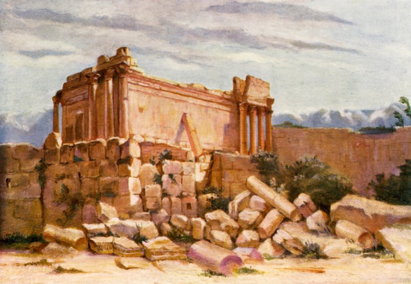 Pieni temppeli, Baalbek, Ulkopuoli (värilitro) tekijältä Margaret Thomas