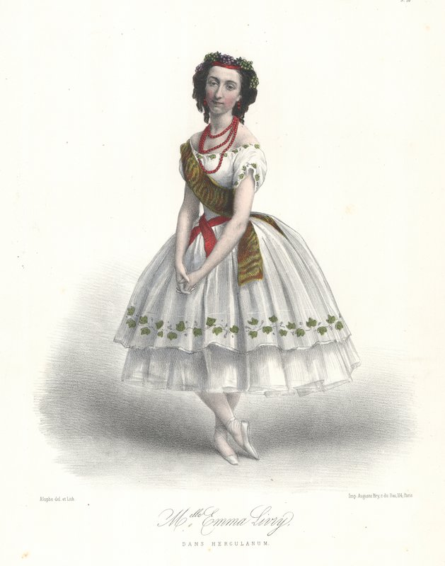 Ranskalainen balettitanssija Emma Livry Felicien Davidin baletissa Herculanum Pariisin oopperassa tekijältä Marie Alexandre (after) Alophe