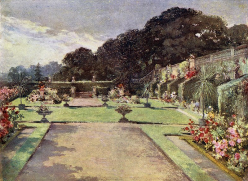 Scottish Gardens: Balcaskie (väri litho) tekijältä Mary Georgina Wade Wilson