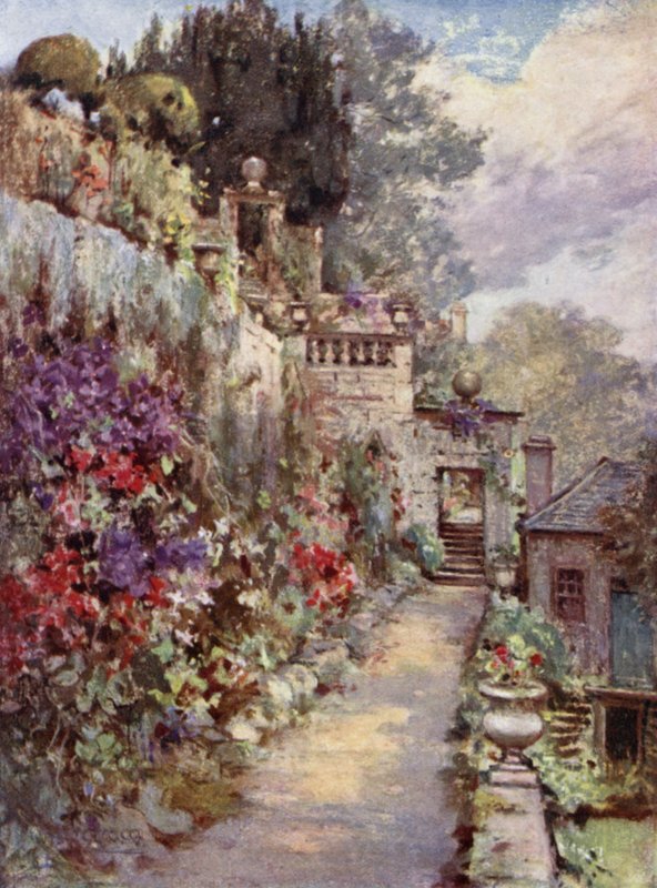Scottish Gardens: Barncluith (väri litho) tekijältä Mary Georgina Wade Wilson