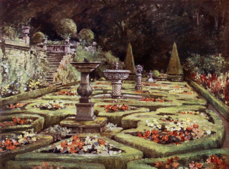 Scottish Gardens: Dalzell (väri litho) tekijältä Mary Georgina Wade Wilson