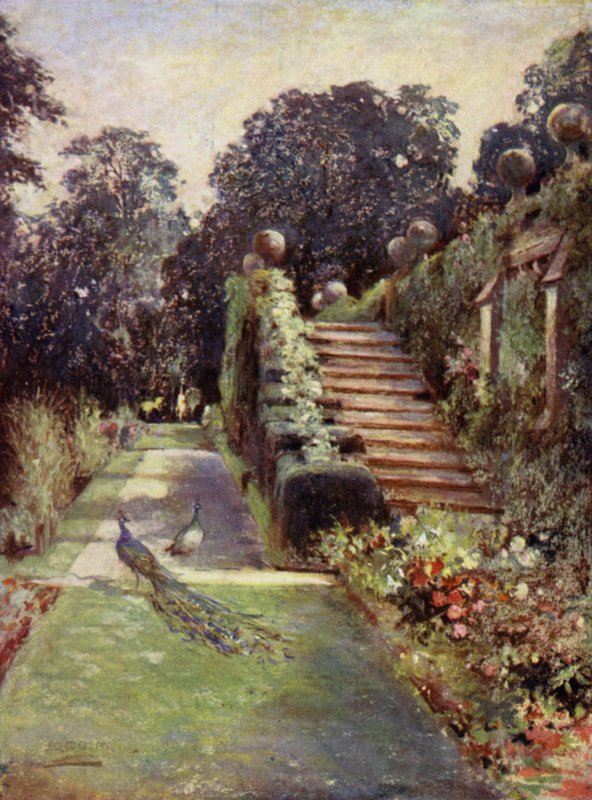 Scottish Gardens: Dunrobin (väri litho) tekijältä Mary Georgina Wade Wilson