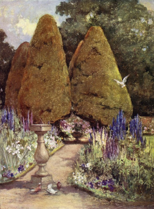 Scottish Gardens: Malleny (väri litho) tekijältä Mary Georgina Wade Wilson