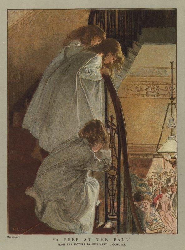 Kurkistus palloon (chromolitho) tekijältä Mary L. Gow
