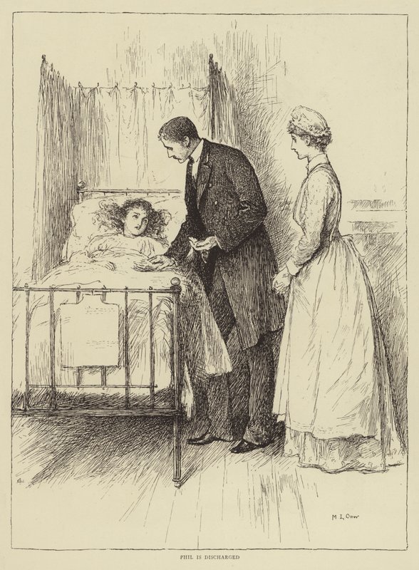 Honnor Mortenin kuvitus teokseen The Story of a Nurse, Honnor Morten. tekijältä Mary L. Gow