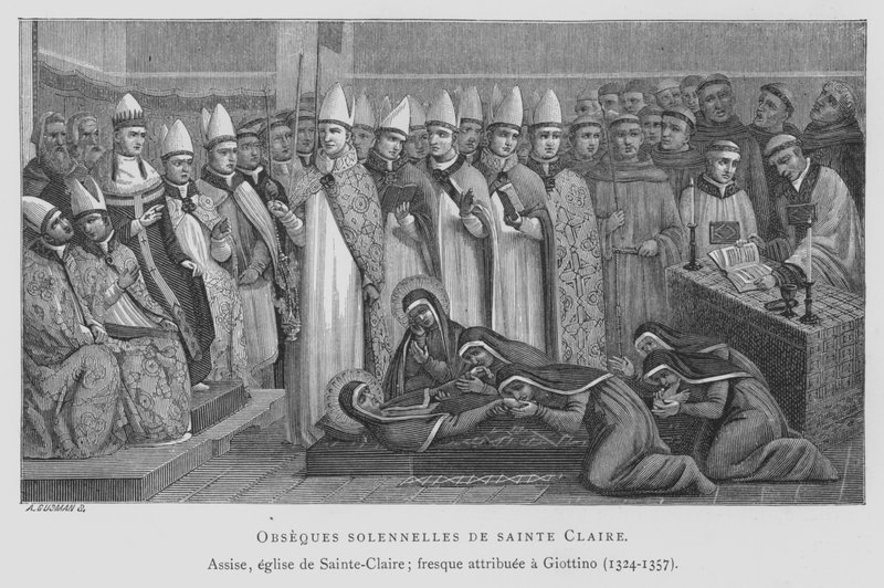 St Clairen hautajaiset (litho) tekijältä Maso di Banco Giottino
