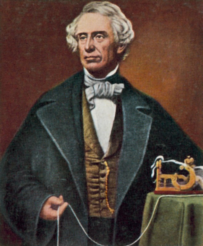 Samuel Morse, yhdysvaltalainen keksijä ja lennätyksen pioneeri (värillinen kuva) tekijältä Mathew (after) Brady