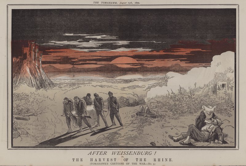 Weissenburgin jälkeen! tai Reinin sato (väri litho) tekijältä Matthew