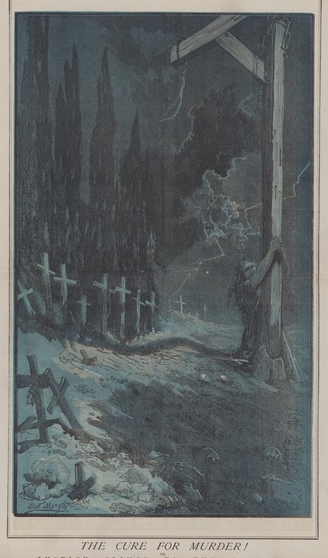 Lääke murhaan! tai, Justice Cling to the Gallows (väri litho) tekijältä Matthew