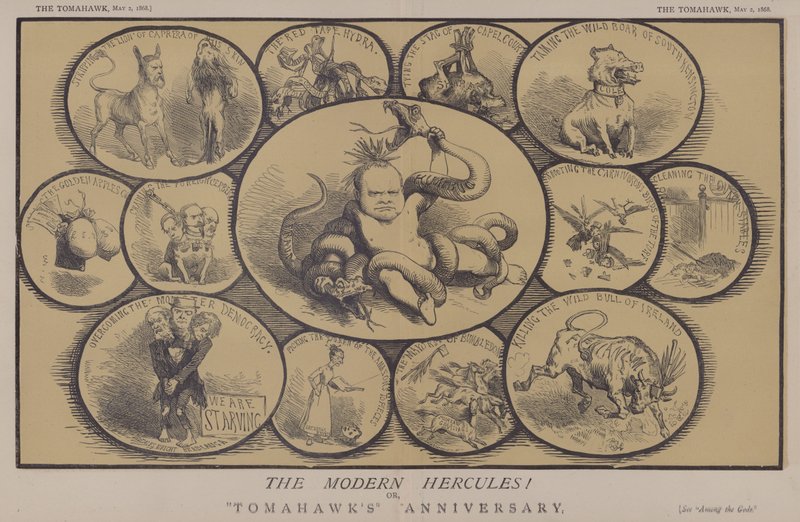Moderni Hercules! tai Tomahawkin vuosipäivä (väri litho) tekijältä Matthew