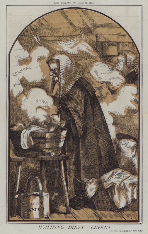 Likaisten liinavaatteiden pesu (väri litho) tekijältä Matthew