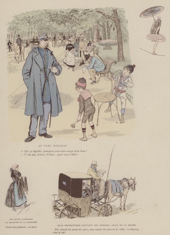 Kuvitus Paris Brilliantille (väri litho) tekijältä Maurice Charles Mathieu Bonvoisin