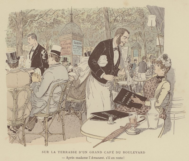 Kuvitus Paris Brilliantille (väri litho) tekijältä Maurice Charles Mathieu Bonvoisin