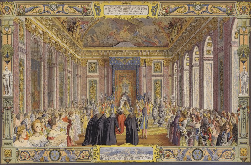 Genovan dogen vastaanotto La Galerie des Glacesissa, Versailles