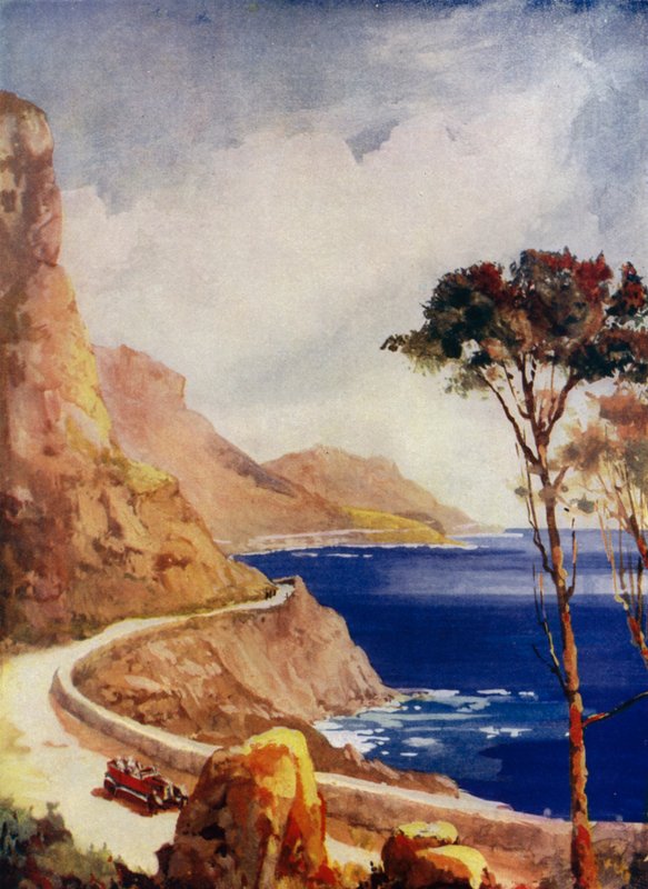 Victoria Drive, Kapkaupunki, Etelä-Afrikka (värilitho) tekijältä Maurice Randall