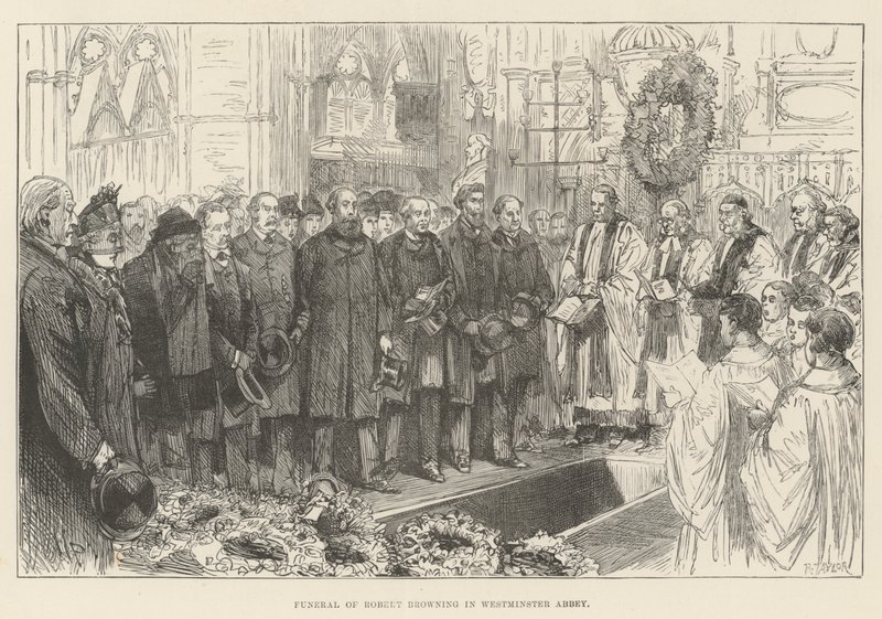 Robert Browningin hautajaiset Westminster Abbeyssa tekijältä Melton Prior