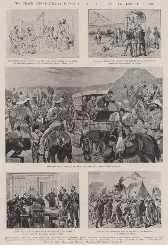 Rauhanneuvottelut, Buurien rauhanratkaisun kohtaukset vuonna 1881 tekijältä Melton Prior