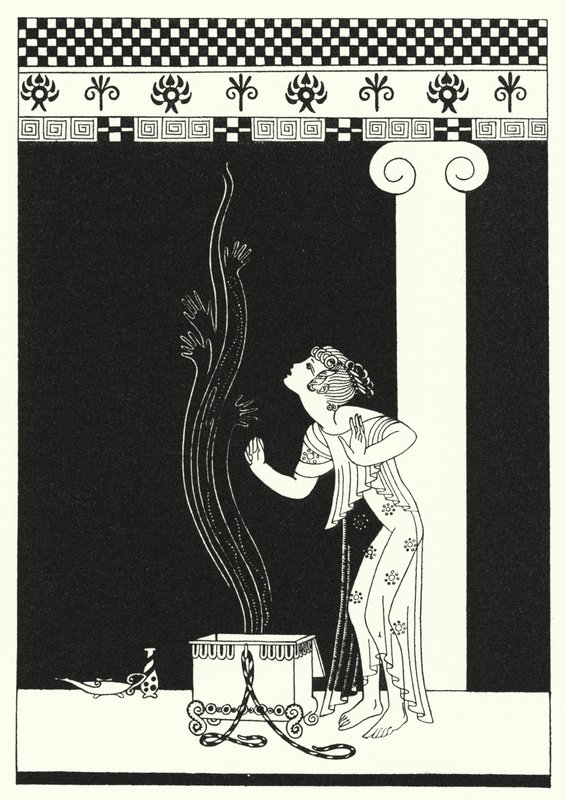 Hänen harjaamansa siivekkäiden olentojen parvi (väri litho) tekijältä Merlyn Mann
