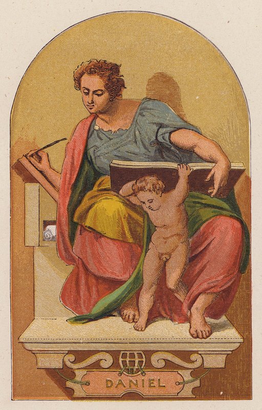 Daniel (värilitografia) tekijältä Michelangelo (after) Buonarroti