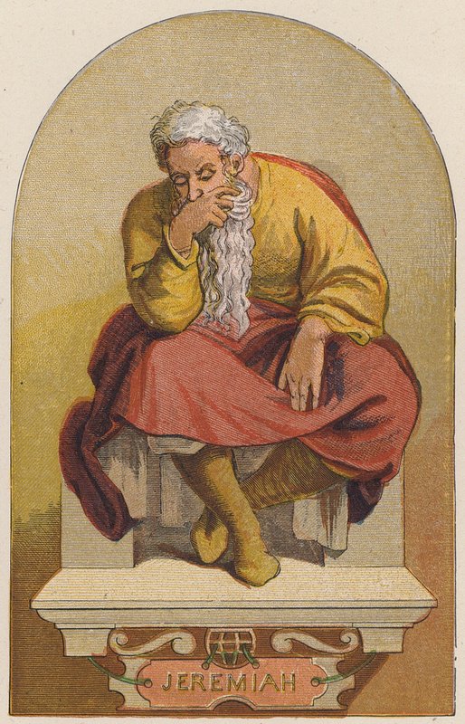 Jeremia (värilitografia) tekijältä Michelangelo (after) Buonarroti