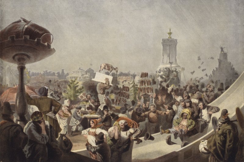 Folkfestivaali 1800-luvun puolivälissä Venäjällä tekijältä Mihaly von Zichy
