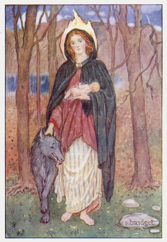 Saint Bridget (väri litho) tekijältä Minnie Didbin Spooner