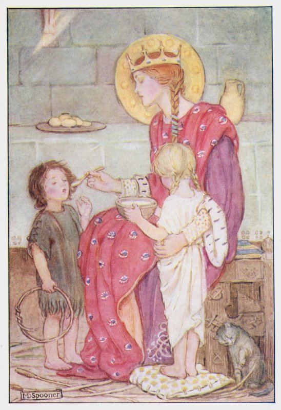Saint Margaret of Scotland (väri litho) tekijältä Minnie Didbin Spooner