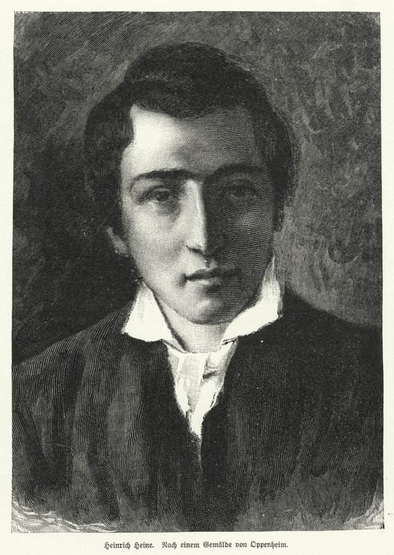 Heinrich Heine, saksalainen runoilija (litho) tekijältä Moritz Daniel Oppenheim