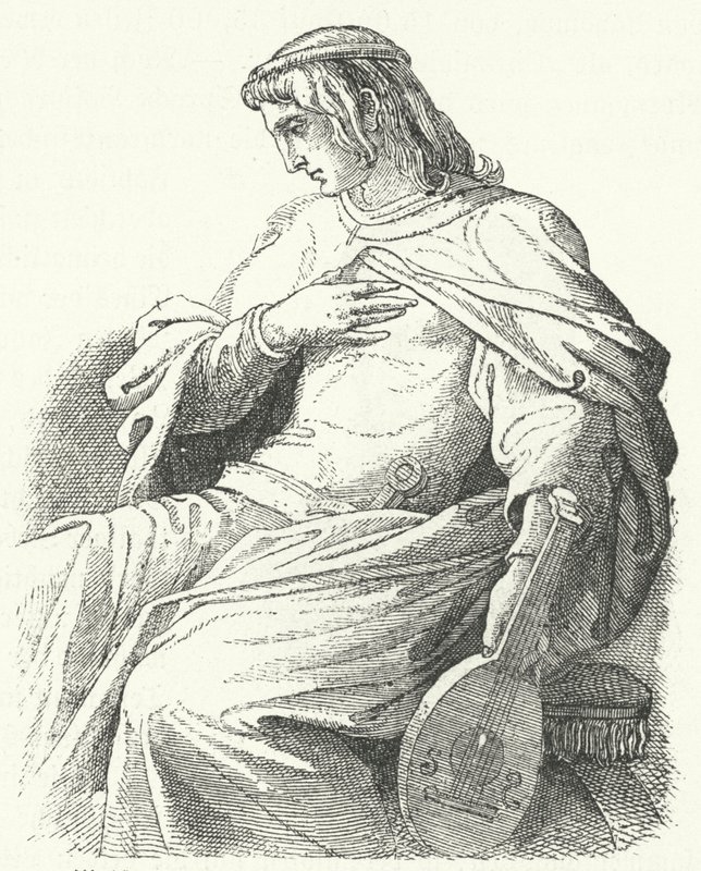 Wolfram von Eschenbach, saksalainen ritari ja runoilija (kaiverrus) tekijältä Moritz Ludwig von Schwind