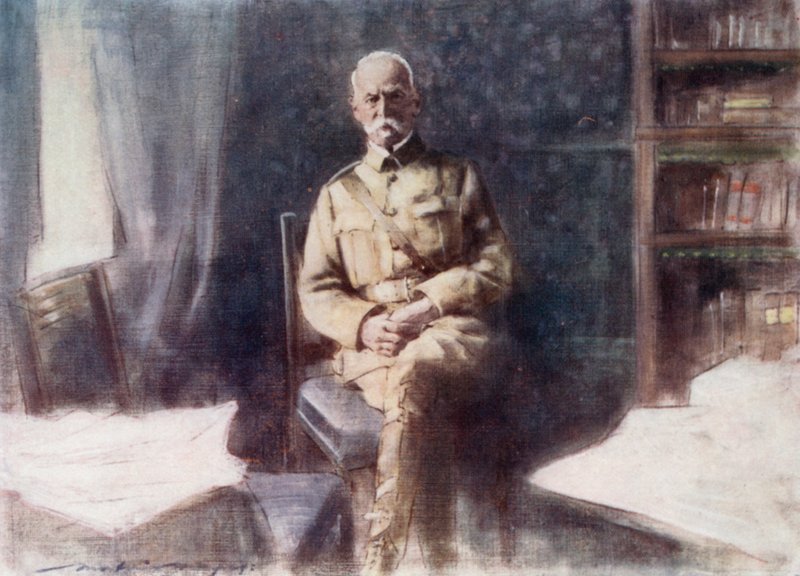 Lord Roberts työhuoneessaan, päämajassa, Bloemfonteinissa tekijältä Mortimer Ludington Menpes