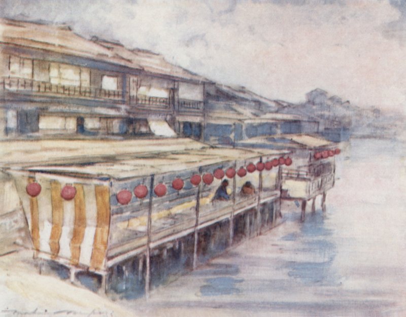 Teehuone joen rannalla tekijältä Mortimer Ludington Menpes