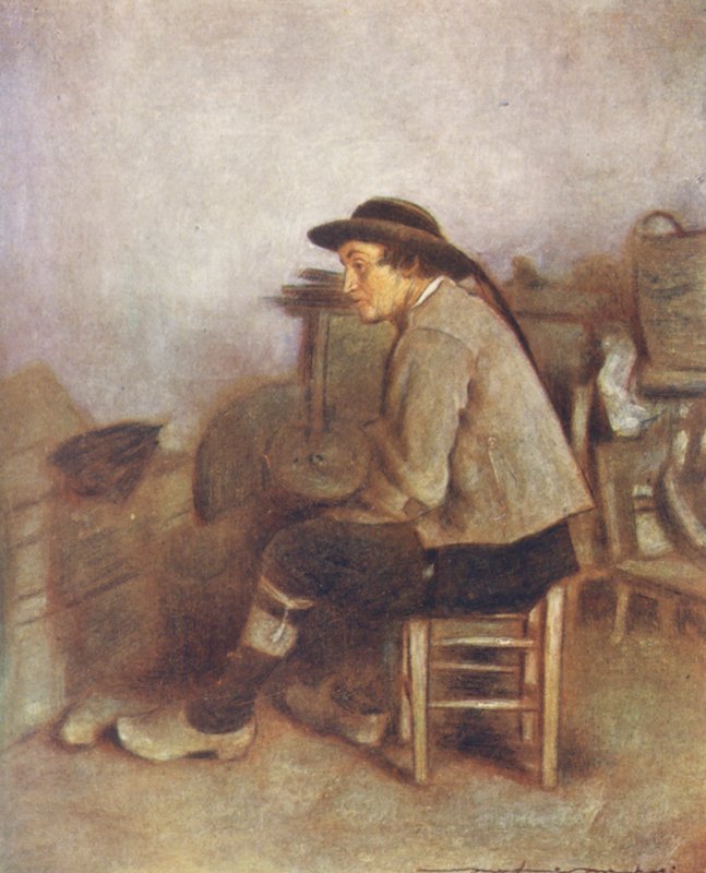 Maataloustyöntekijä (värilitografia) tekijältä Mortimer Ludington Menpes