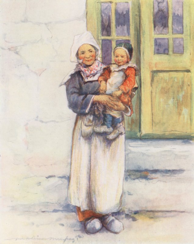 Pieni äiti (värilitografia) tekijältä Mortimer Ludington Menpes