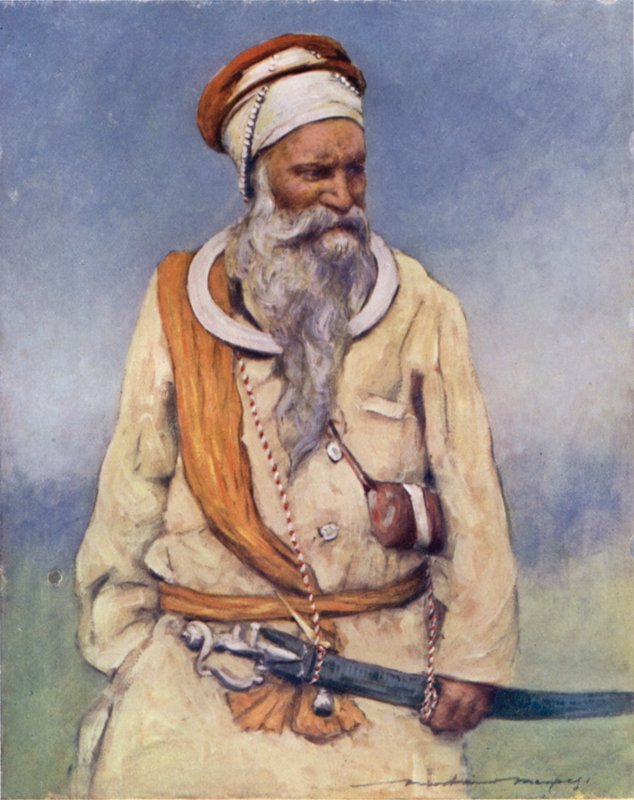 Sikh Warrior (väri litho) tekijältä Mortimer Ludington Menpes