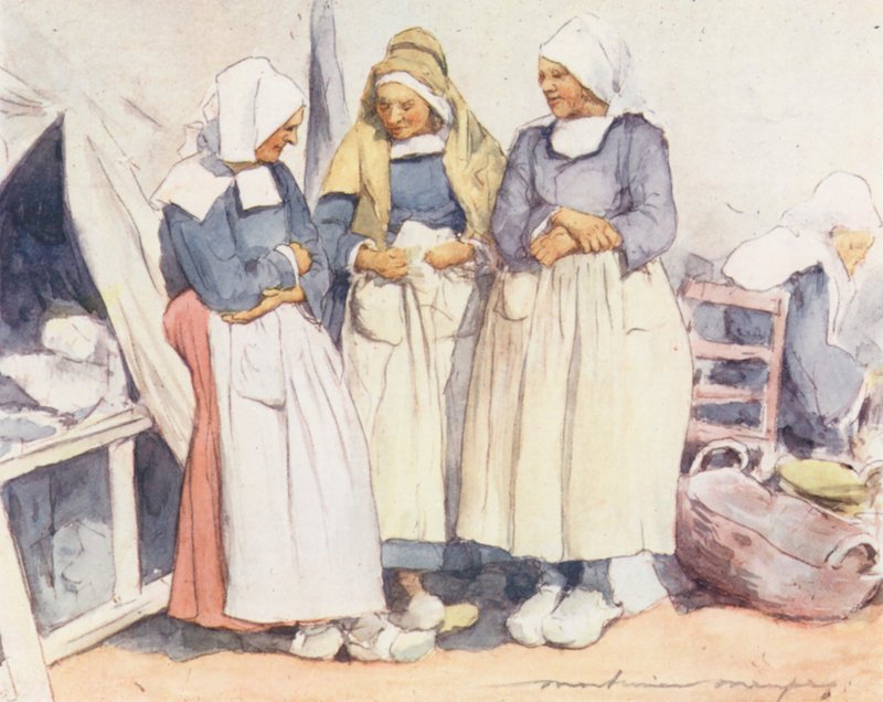 Gossips (värilliset litografiat) tekijältä Mortimer Ludington Menpes