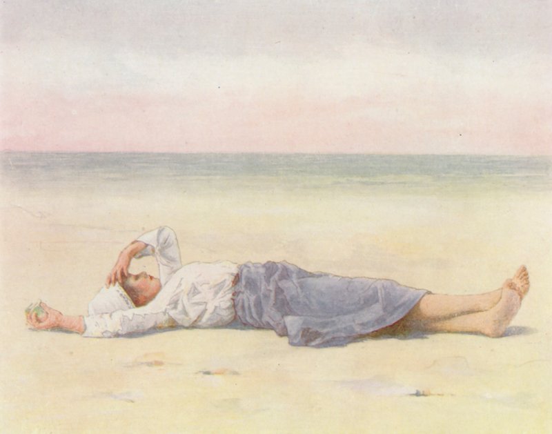 Auringon silmässä (värilitografia) tekijältä Mortimer Ludington Menpes