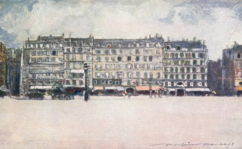 Hotel De Ville -aukiolla tekijältä Mortimer Ludington Menpes