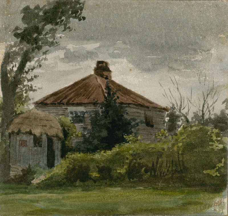 Alkuperäinen akvarelli nimeltä "House, Fulham" tekijältä Mortimer Ludington Menpes