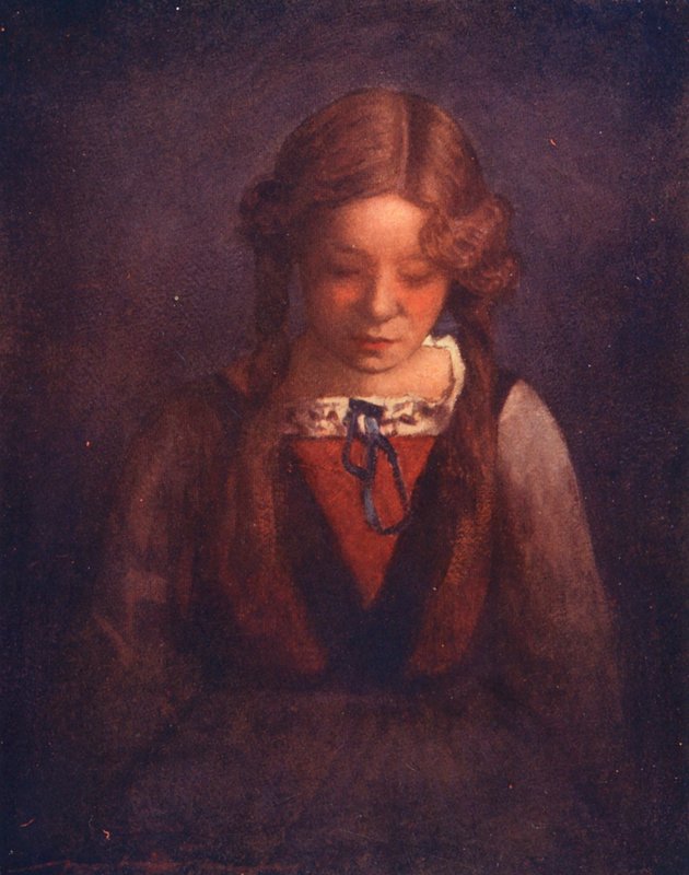 Maailman lapset: Bavarian, Meditaatio (värilitro). tekijältä Mortimer Ludington Menpes
