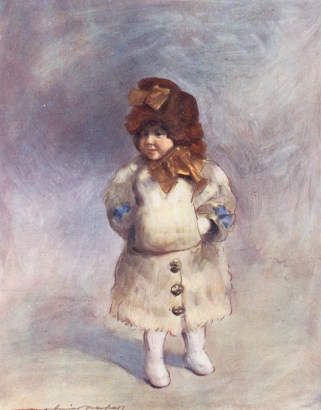 Maailman lapset: Canadian, The First Walk (värillinen litografia). tekijältä Mortimer Ludington Menpes