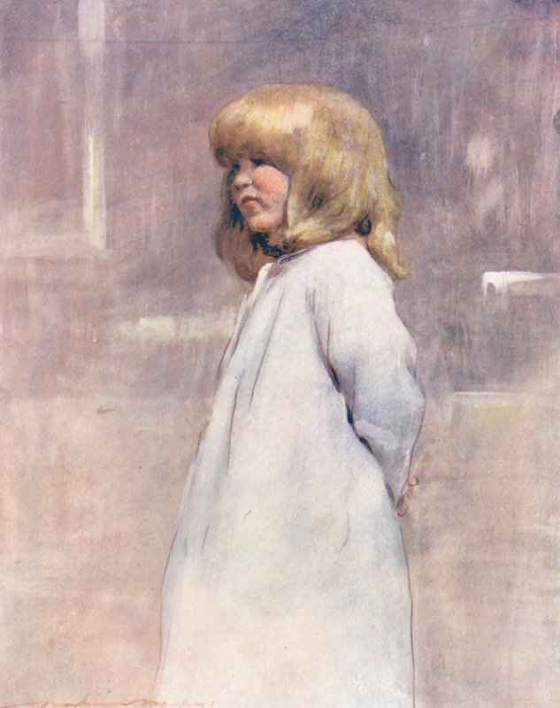 Maailman lapset: English, Going to Bed (värillinen litografia). tekijältä Mortimer Ludington Menpes