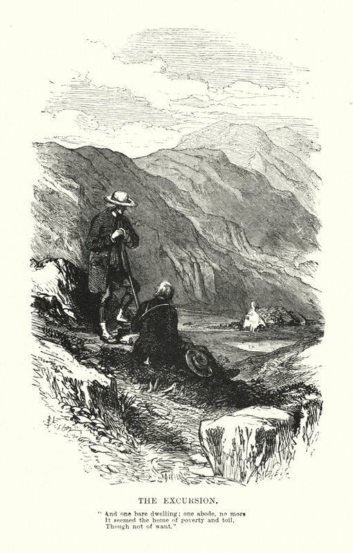 William Wordsworth: Retki (kaiverrus) tekijältä Myles Birket (after) Foster
